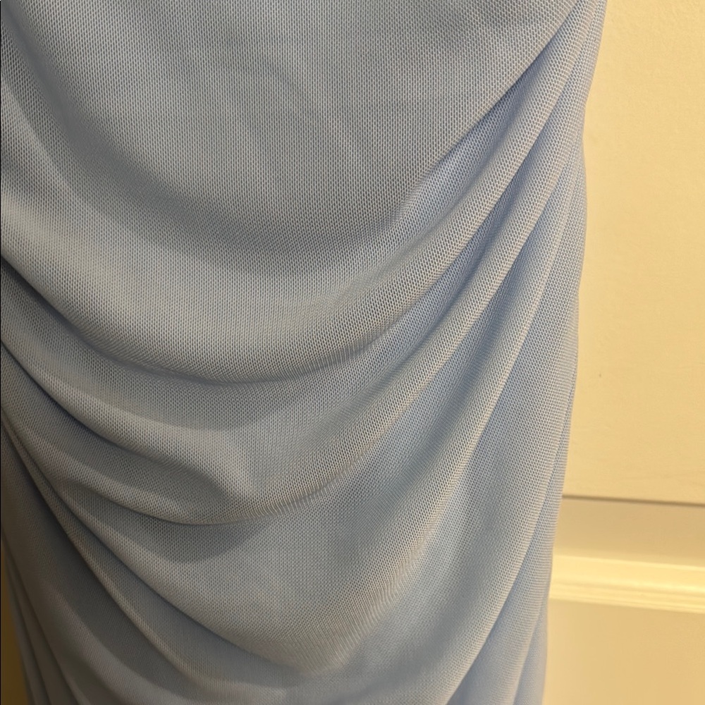 Blue Ruched Mini Slip Dress - Picture 5 of 5